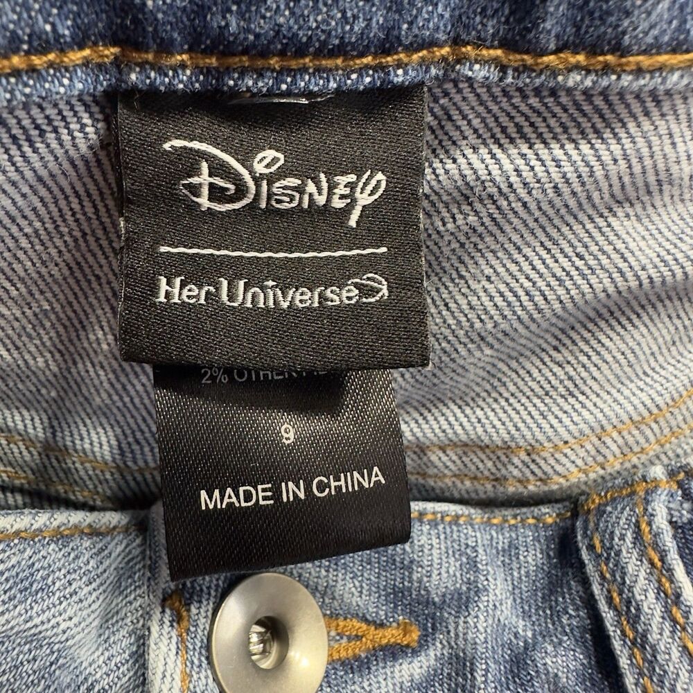 Her Universe Disney Minnie Mouse Embroidered Mom Blue Jeans Size 9 - Picture 10 of 12